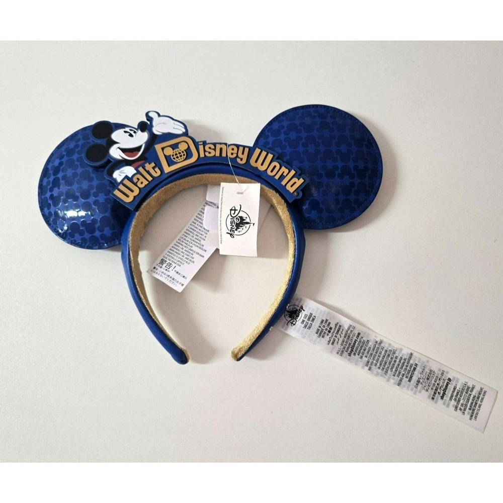 Disney Parks Walt Disney World 50th Anniversary Blue Mickey Ear Headband NWT
